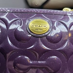 Coach Purple Patent Leather Women's Wristlet
